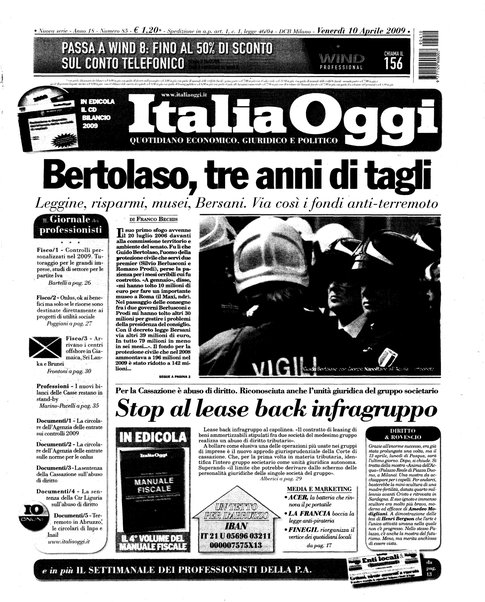 Italia oggi : quotidiano di economia finanza e politica